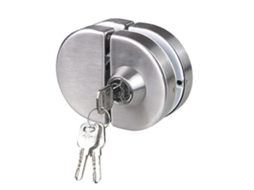 Fechadura Para Porta De Vidro Dupla Em Aço Inoxidável 304, Com Abertura Ambos Os Lados E Ganchos Portas Sem Moldura 10 A 12 Mm Espessura.