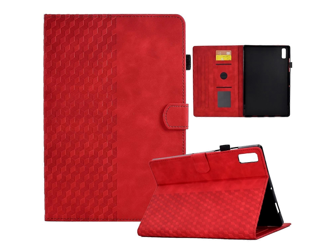 Capa De Couro Com Relevo Em Losango Para Tablet Lenovo Tab P11 Gen 2