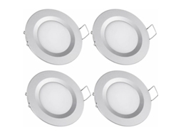 Spot Led De Embutir, 4 Unidades, 3w, 12v, 6400k, 65 Mm, Para Destaque Em Teto, Jardim, Fachada Ou Áreas Exteriores