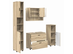 Maison Exclusive - Conjunto De Móveis Para Banheiro 4 Unid. Carvalho Sonoma