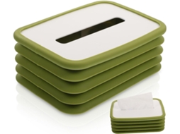 Porta Guardanapo Dobrável De Silicone, Design Compacto E Minimalista Para Casa E Escritório, Verde. Gokoco