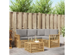 Vidaxl Conjunto De Sofás Para Exterior 5 Pcs Branco E Cinzento-claro