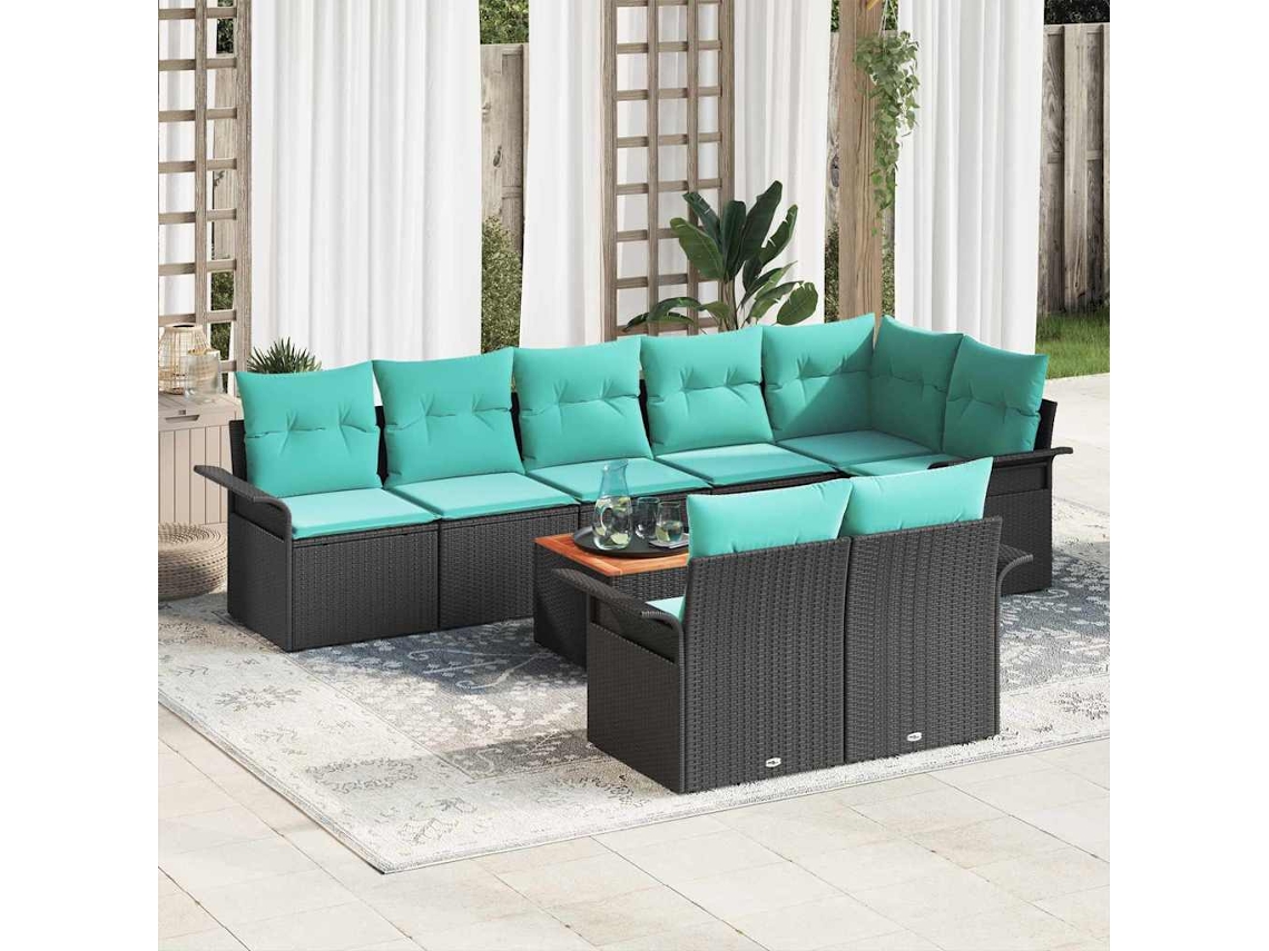 Vidaxl Conjunto De Sofá De Jardim 9 Unid. 8-número De Lugares