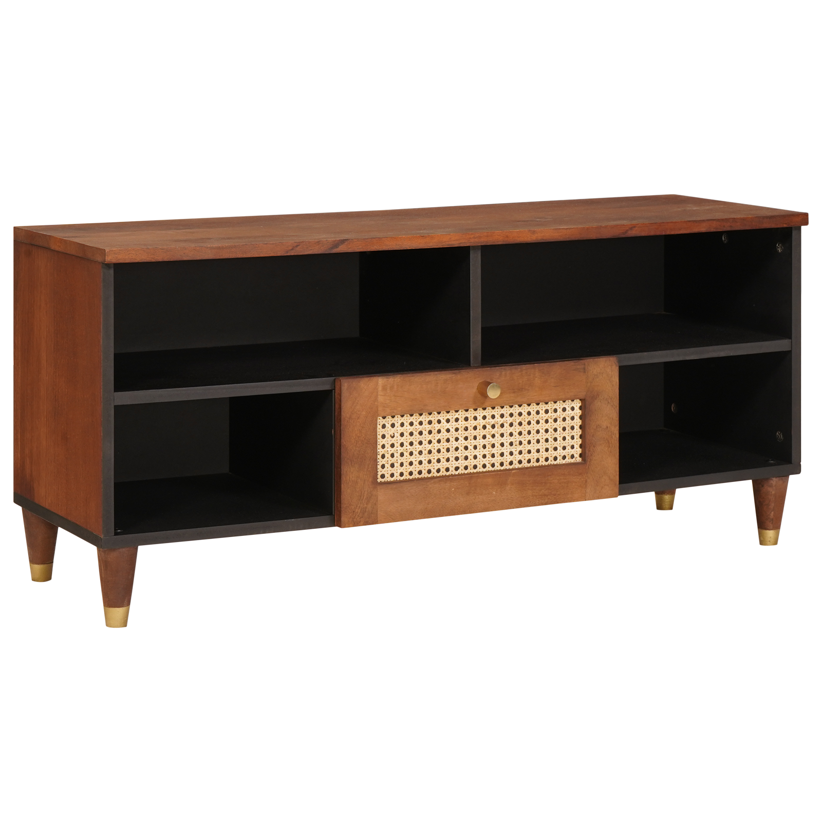 Conjunto 1 Gabinete Para Sala De Estar Vidaxl Castanho Madeira De Mangueira Maciça (100 X 33,5 X 46 Cm)