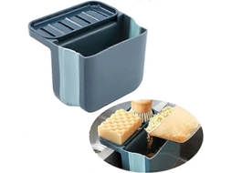 Coador De Pia Multifuncional Dobrável Para Coletar Resíduos De Cozinha E Lavar Frutas E Verduras (azul)