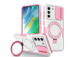 Capa Zruxe Compativel Com Samsung Galaxy S21 Fe 5g (camshield - Magsafe - Tpu - Híbrido - Pc - Rosa E Branco)