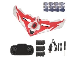 Kit De Avião De Controle Remoto Epp Com Luz Led Para Iniciantes Adultos Crianças Vermelho 3 Baterias