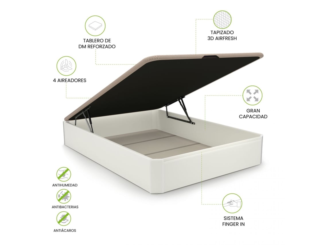 Sommier rebatível de luxo 3D Branco 135x190 cm
