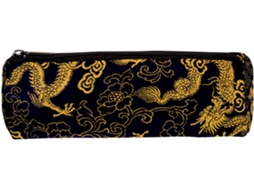 Estojo Lápis Com Estampa De Dragão Dourado Chinês