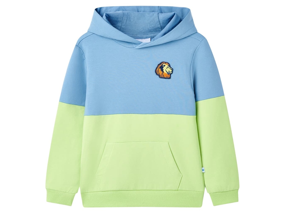 Sweatshirt Para Criança Com Capuz Azul E Amarelo-claro 92