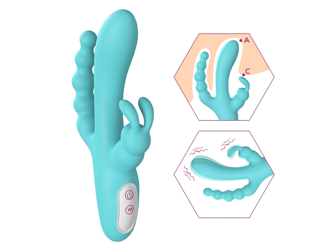 Vibrador De Massagem 3 Em 1 Para Mulheres Com 9 Modos De Vibrao (azul)