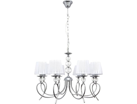 Candeeiro de Teto FABRILAMP Rin (Prateado - Metal, Tecido - 80x60 cm)