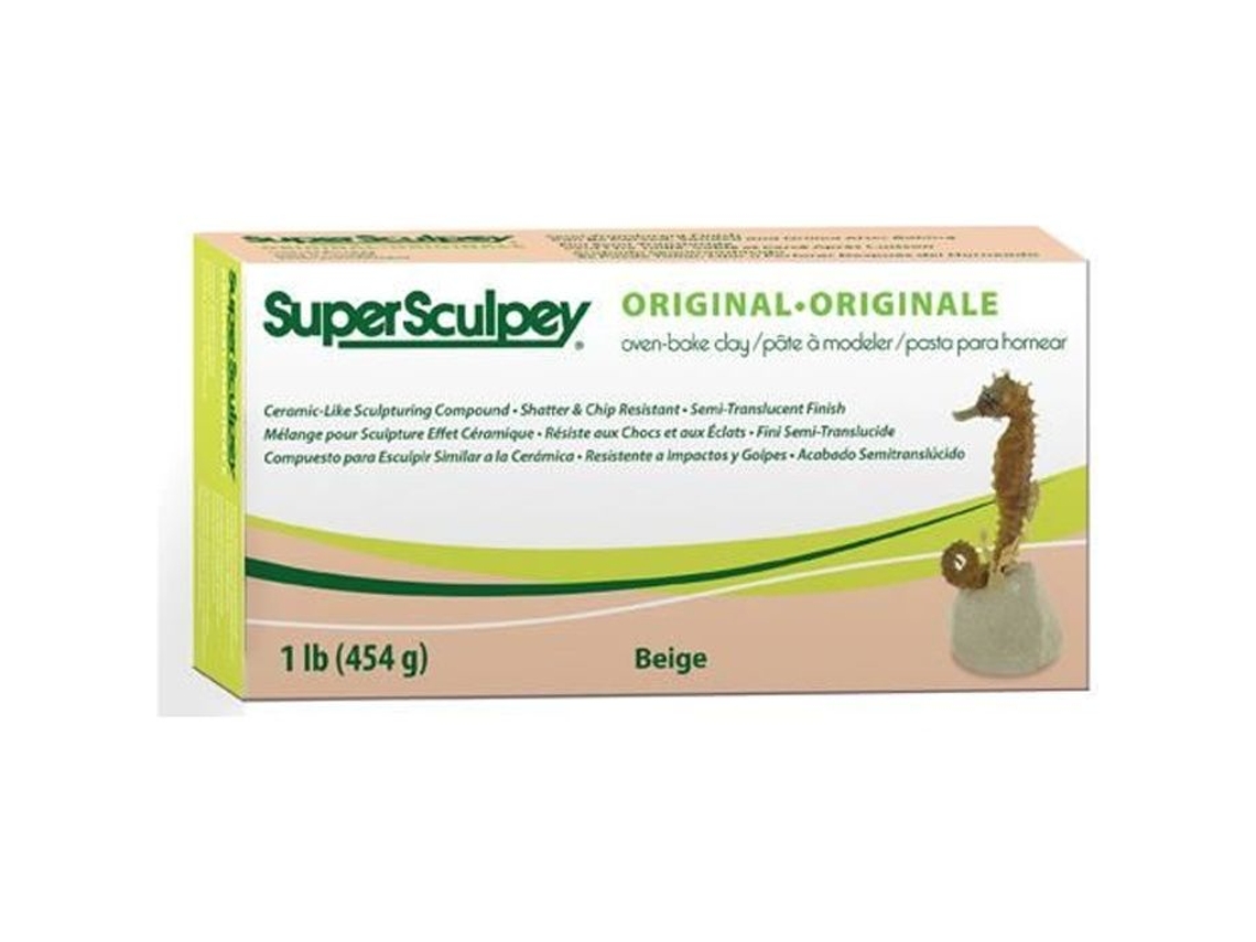Argila de polímero - SCULPEY - Super SCULPEY - Bege - Para estatuetas - Não tóxico