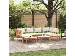 Vidaxl Conjunto De Sofá De Jardim 4 Unid. Marrom E Creme
