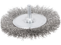 Escova De Arame 4 Polegadas Para Furadeira Com Haste 6mm, Feita De Arame Aço Carbono Frisado Para Remover Ferrugem