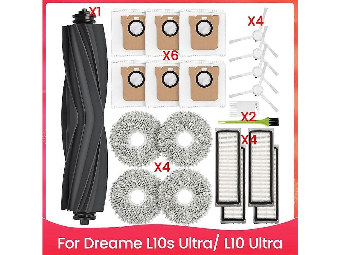 Para Dreame L10s Ultra/ L10 Ultra, Peças De Reposição: Escovas Laterais Principais, Filtros Hepa, Pano De Limpeza, Sacos De Pó._ozo