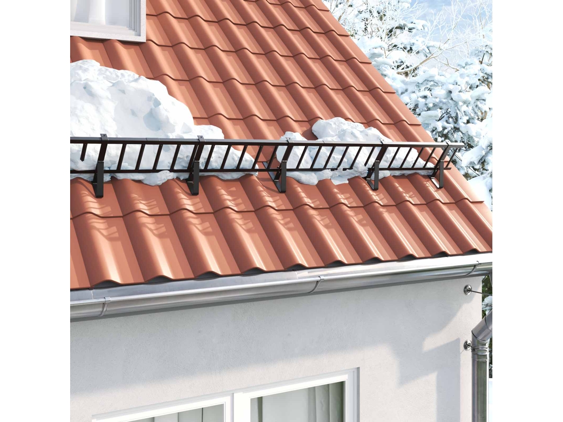 Vidaxl Suporte Para Proteção De Neve 6 Unid. Preto 29,5 X 3 X 34,5 Cm