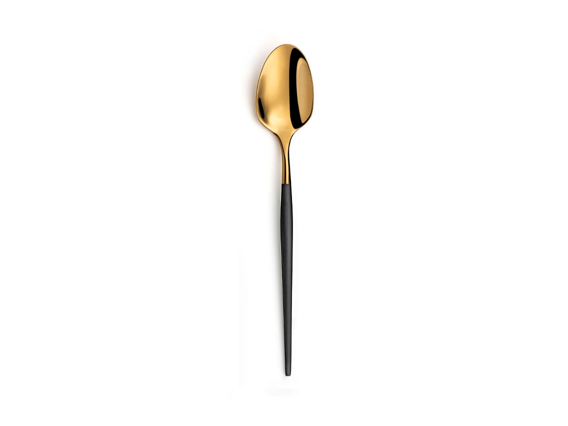 Conjunto De Colheres Amefa Soprano Preto Dourado Metal Aço Inoxidável 12 Unidades