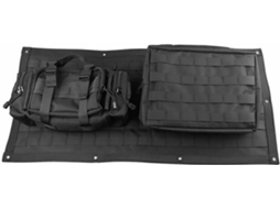 Bolsa multifuncional Preta em nylon para transporte de bolsas com lanterna integrada.