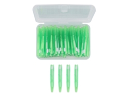 60 Pincéis Interdental com Alça Pp para Cuidado Ortodôntico Verde S/MARCA
