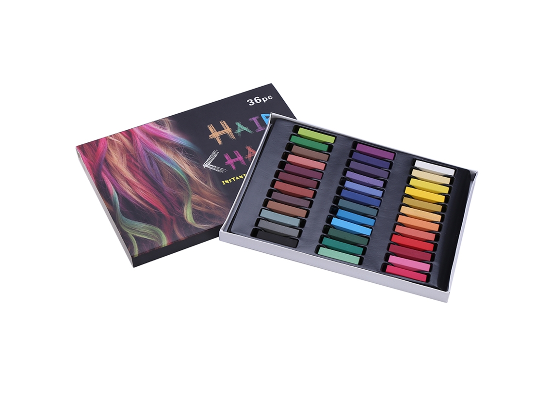 Ohico Tinta De Cera Para Cabelo Temporário 36 Cores Não Tóxica Soft Pastel Kit Lavável Instantâneo