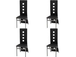 Vidaxl Cadeiras De Jantar 4 Pcs Couro Artificial Preto