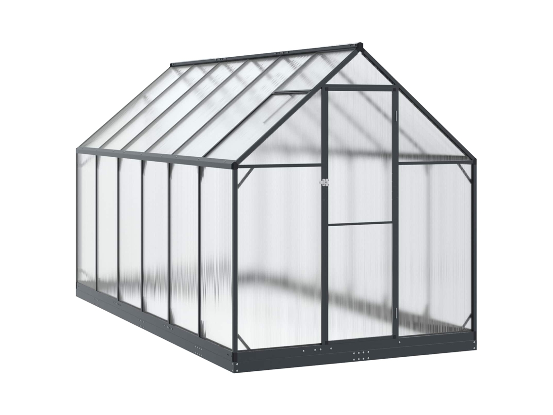 Vidaxl Estufa De Jardim Com Porta Antracite 183,5 X 363,5 X 207 Cm