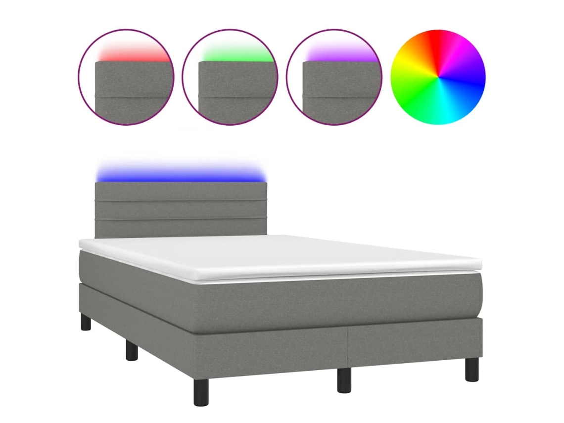 Box Spring Bed, Box Spring Beds Vidaxl Cinzeto Tecido (120 X 200 Cm)
