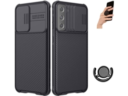 Capa e Popsocket para Samsung Galaxy S21 PHONESHIELD Camshield Nillkin Preto