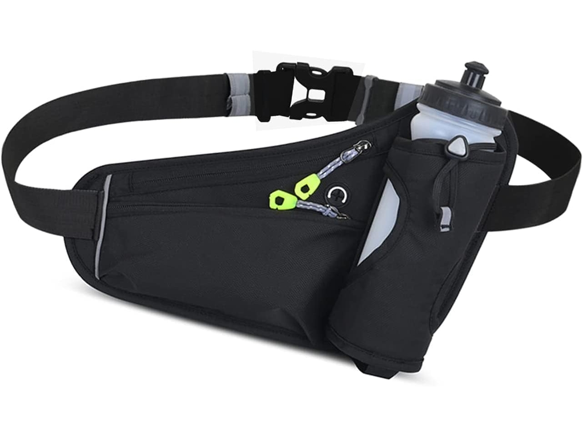 Bolsa De Cintura Multifuncional Com Grande Capacidadealça De Ombro Ajustável Com Suporte Para Garrafa De Águapreto SUNNY SPACES