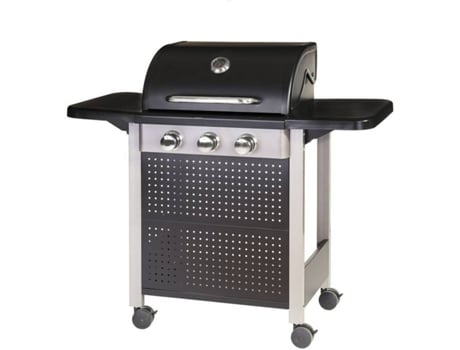 Barbecue a Gás LOLAHOME 3 Bocas (Preto - 52x126x110 cm - Aço)