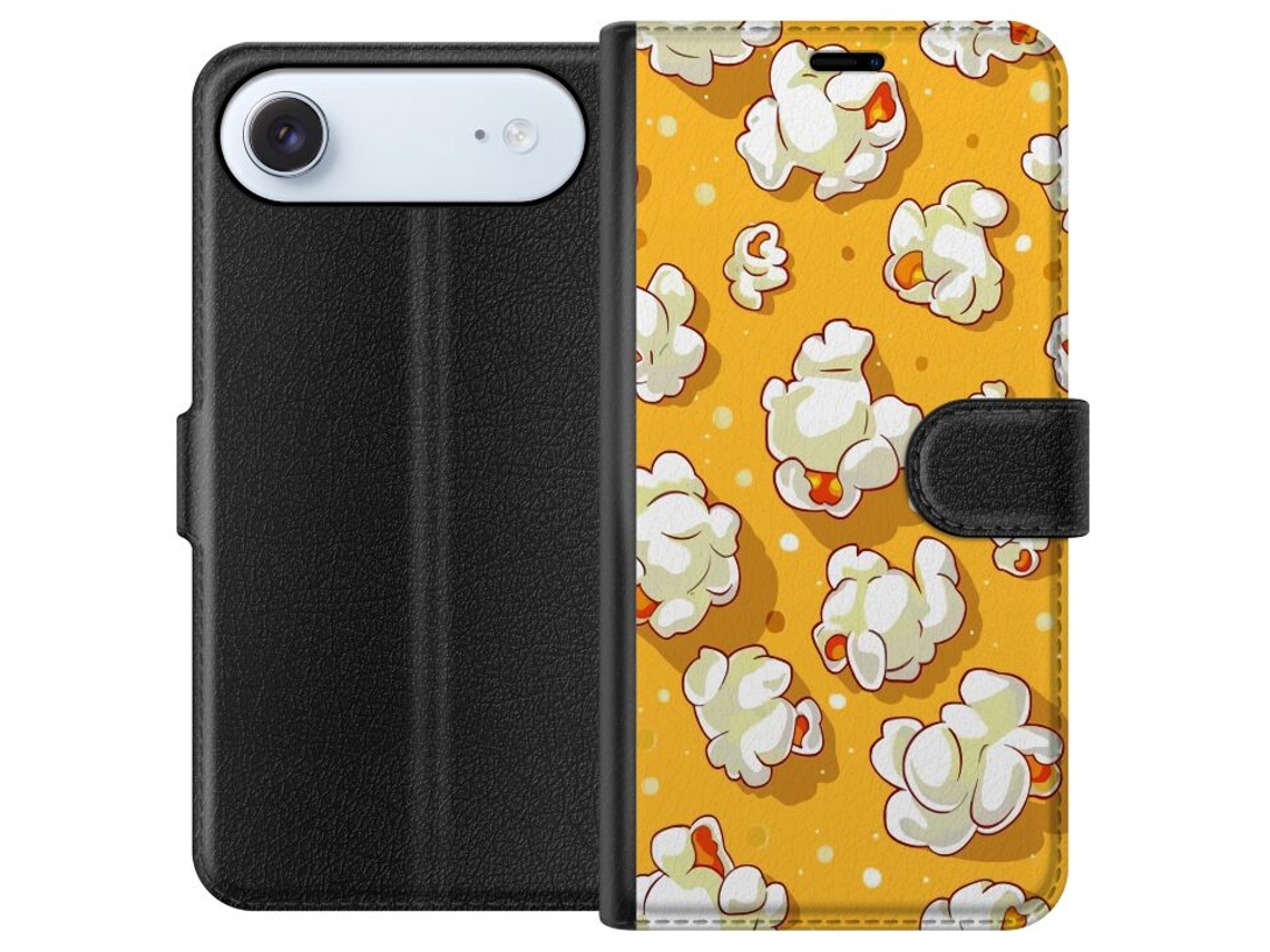 Capa Carteira Compatível Com Apple Iphone Air. Estampa Divertida De Pipoca Em Fundo Amarelo, Perfeita Para Cinéfilos E Para Uma Decoração Colorida.