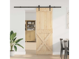 Vidaxl Porta Deslizante Narvik Natural E Preto 80 X 210 Cm (213,5 Cm)