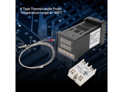 Controlador De Temperatura Digital Pid Rex-c100 Termostato Relé Ssr Com Termopar Tipo K