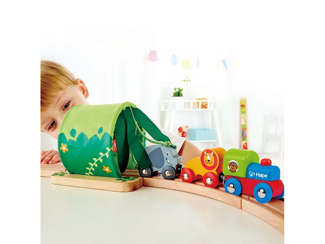 Conjunto De Trem De Madeira Hape Aventura Na Selva Brinquedos Coloridos