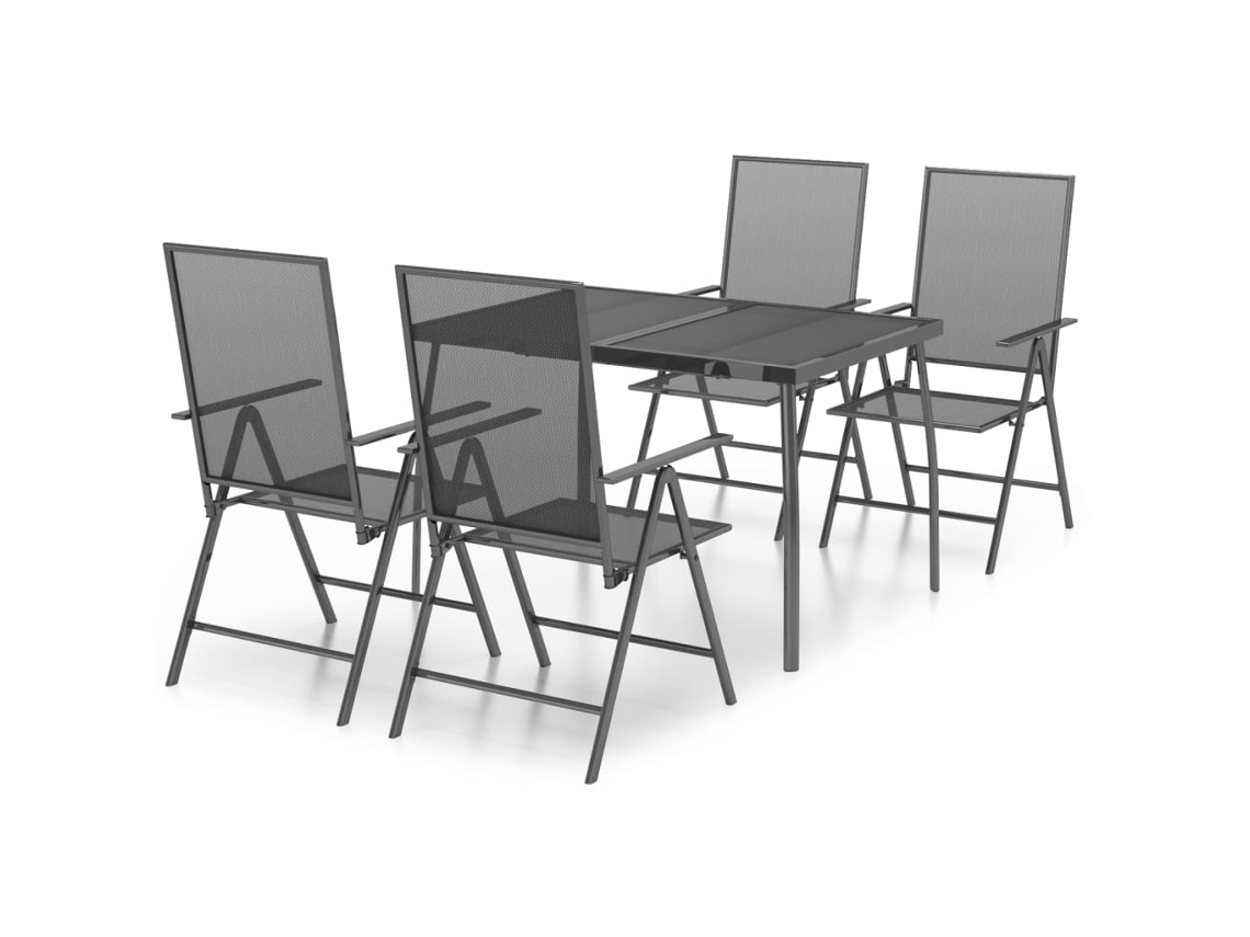 Garden Dining Set, Garden Dining Sets Vidaxl Antracite Aço (mesa Com 110 Cm De Comprimento)