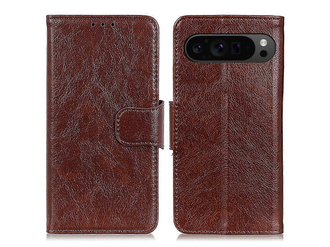 Capa De Couro Com Flip Horizontal Para Google Pixel 9 Pro Com Textura Napa