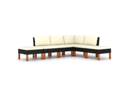 Garden Lounge Set, Garden Lounge Sets Vidaxl Preto Rattan / Vime (n/a)