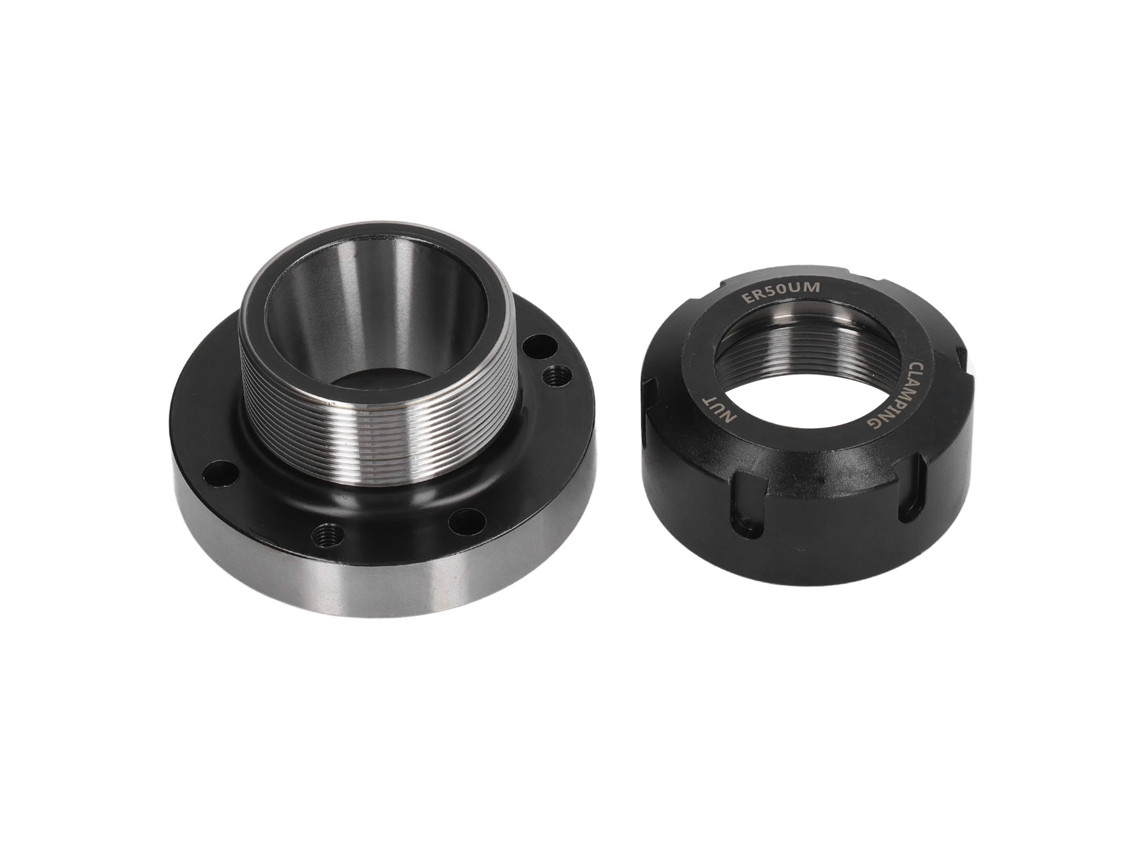 Mandril Er50 De Acero Carbono Com 7 Buracos De 100mm Para Torneiras E Máquinas Cnc De Fresamento Industrial