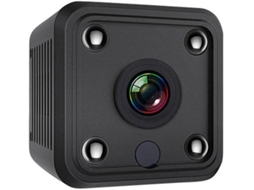 Minicâmera de segurança sem fio Bestvite com áudio, visão noturna, detecção de movimento, HD 1080p, WiFi (preta)