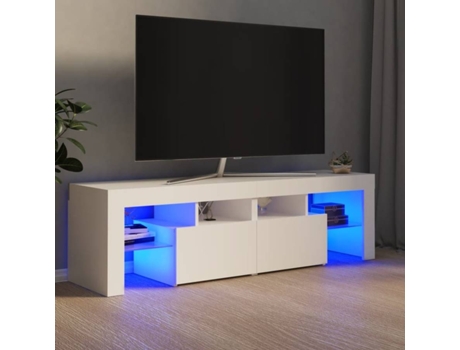 Móvel TV VIDAXL Luz LED 804364 (140 x 35 x 40 cm - Compensado - Branco)