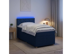 Vidaxl Cama Box Spring Com Colchão Azul 90 X 190 Cm Tecido