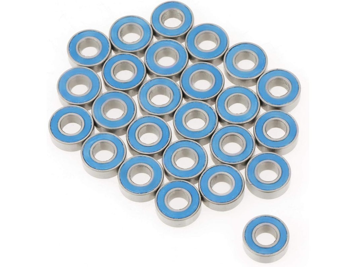 Conjunto de 25 rolamentos de bola YURU Mr115 2RS selados com borracha azul 5x11x4mm