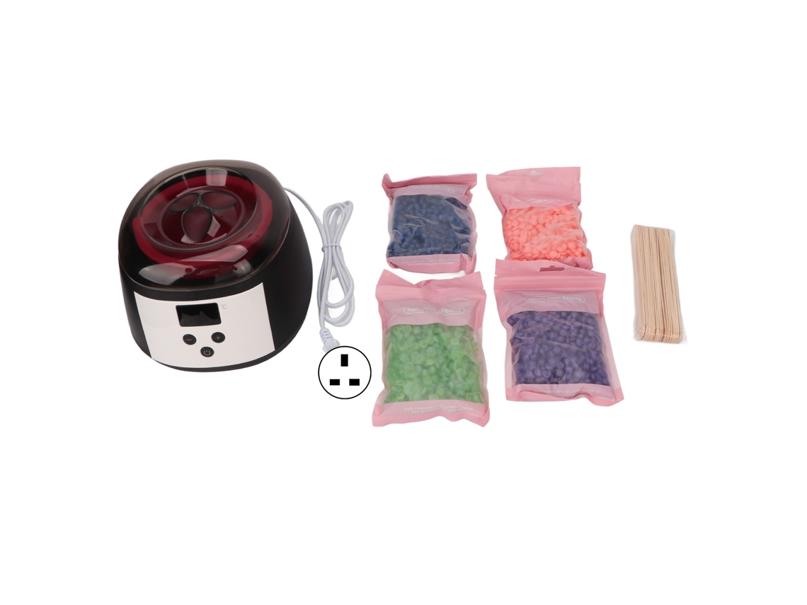 Kit de aquecedor de cera de alta potência de 500cc e 100w para remoção de pelos, 100-240v com plugue do Reino Unido