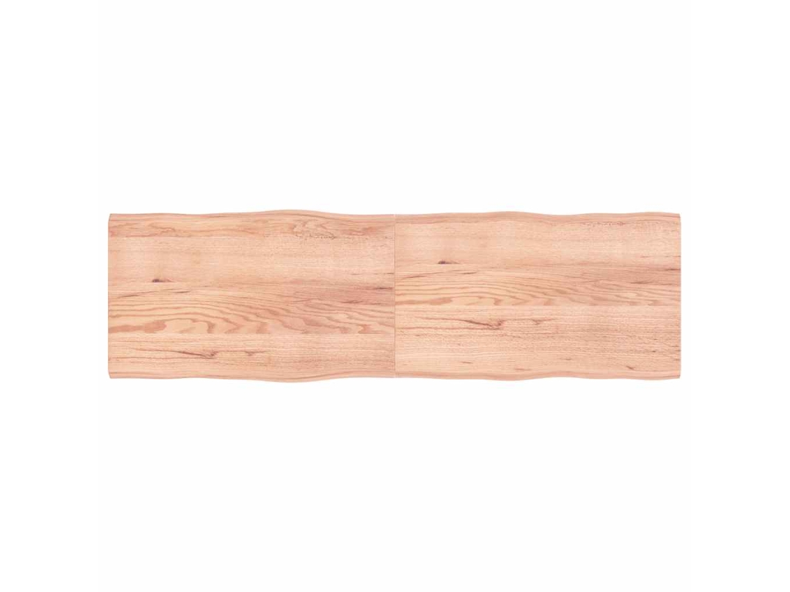 Vidaxl Tampo De Mesa Com Bordas Vivas Carvalho Tratado Castanho-claro