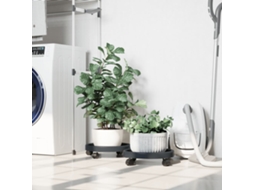 Vidaxl Carrinhos De Plantas C/ Rodas 2 Pcs Diâmetro 34 Cm 35 Kg Cinza