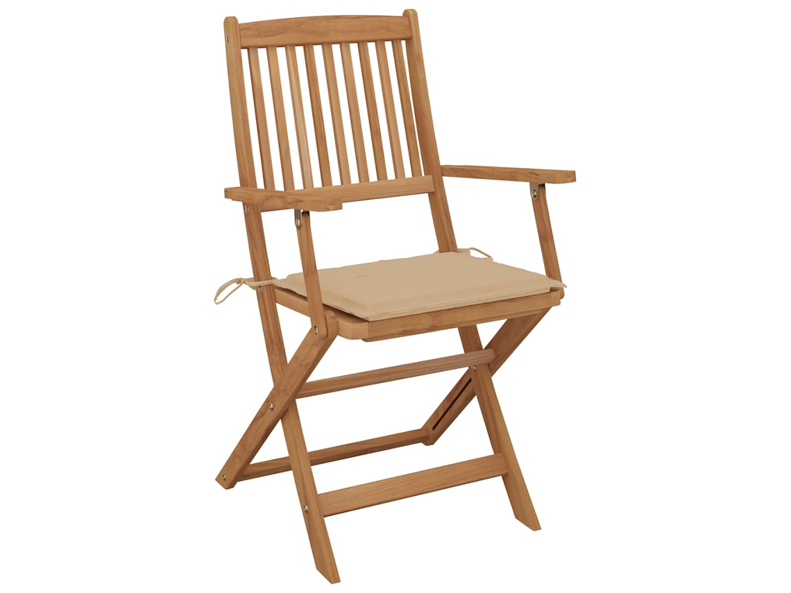 Maison Exclusive - Cadeiras De Jardim Dobráveis C/ Almofadões 2 Pcs Acácia Maciça