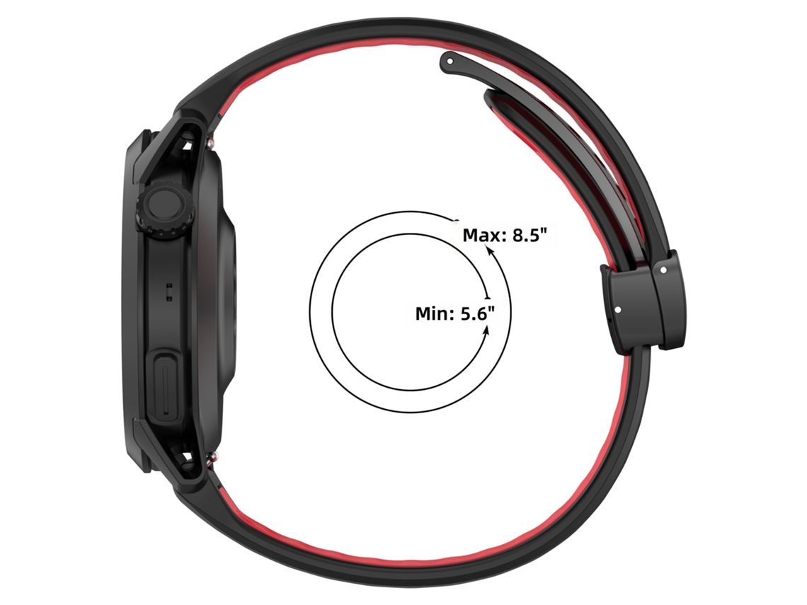 Pulseira de Silicone 22mm para Coros Pace 4, Fecho Dobrável, Duas Cores CHABERLU