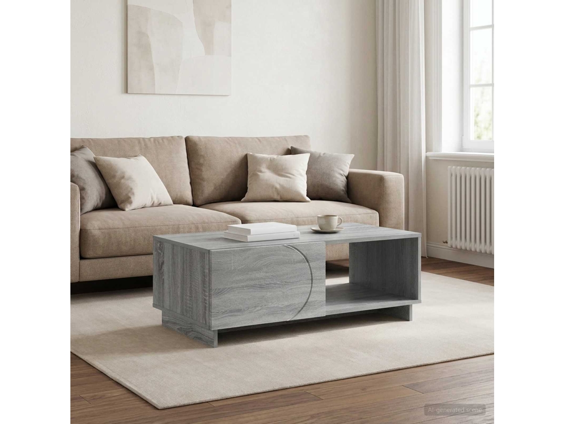 Vidaxl Mesa De Centro Sonoma Cinzento 95 X 50,5 X 35 Cm