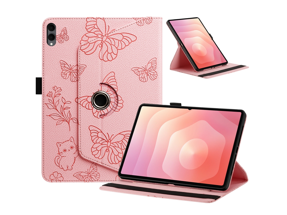 Capa protetora resistente a impactos com estampa de borboleta da Digitallab para Samsung Tab S12 Plus de 12,4 polegadas (rosa)